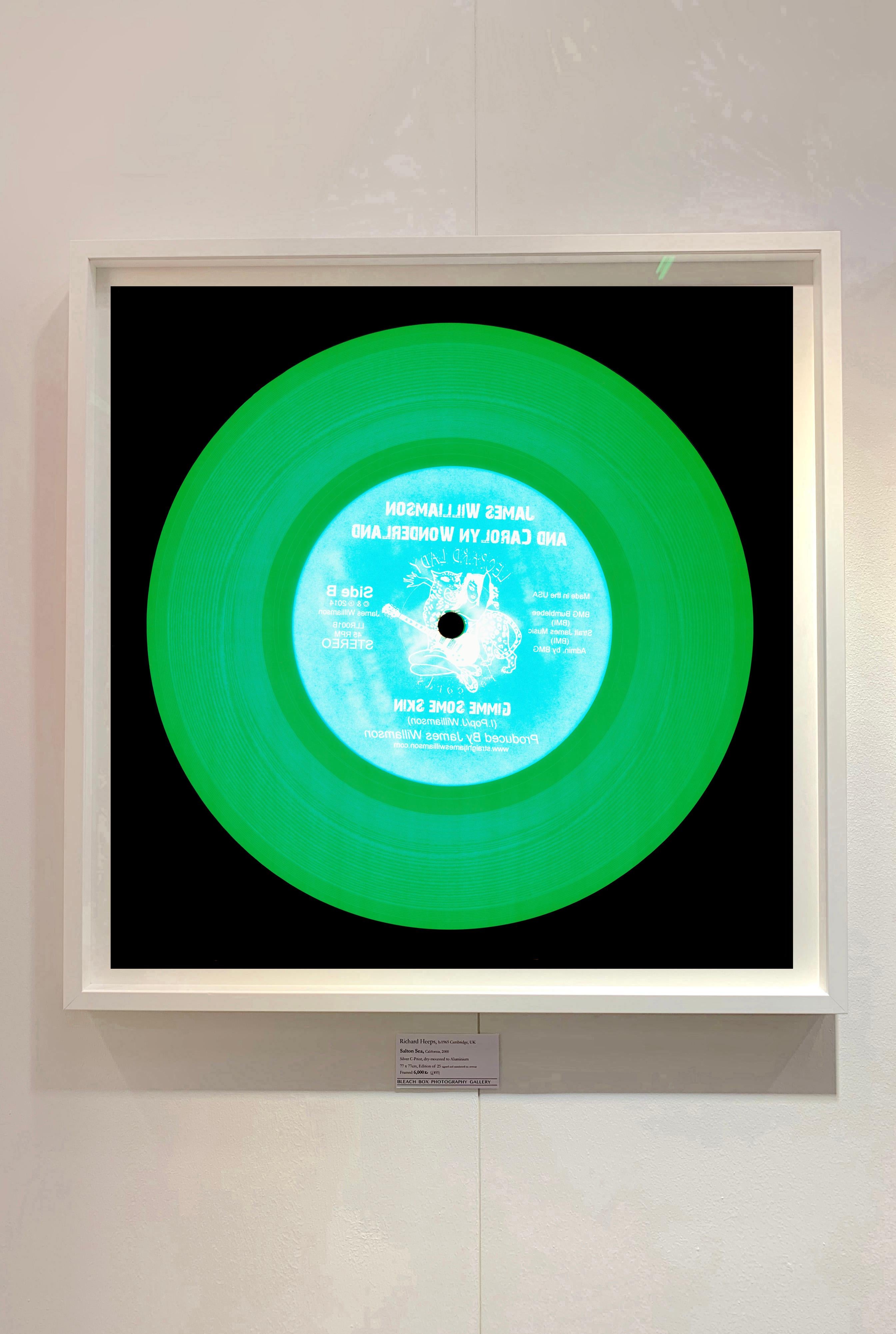 Collection de vinyles, fabriquées aux États-Unis - Photographie Pop Art conceptuelle en couleur verte - Vert Color Photograph par Heidler & Heeps