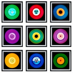 Used Vinyl Collection Nine Piece Multicolor Installation - Multicolor Pop Art Photo