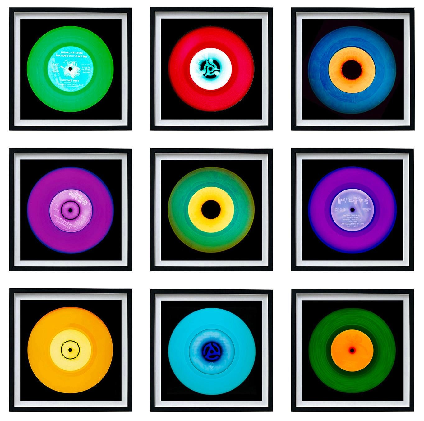 Vinyl Collection Nine Piece Multicolor Installation - Multicolor Pop Art Photo