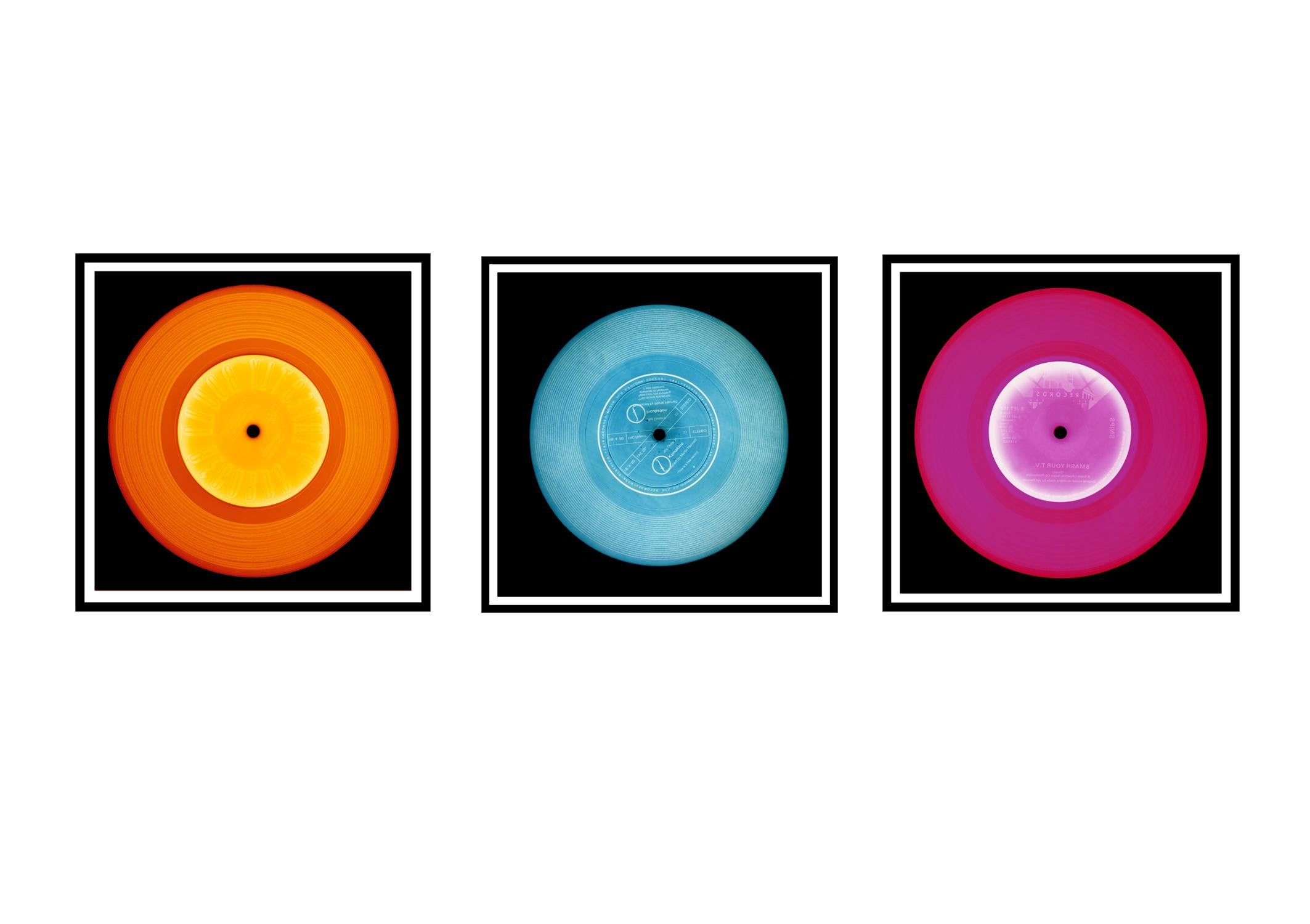 Heidler & Heeps Print – Vinyl Kollektion - Orange, Blau, Rosa Trio - Pop-Art-Farbfotografie