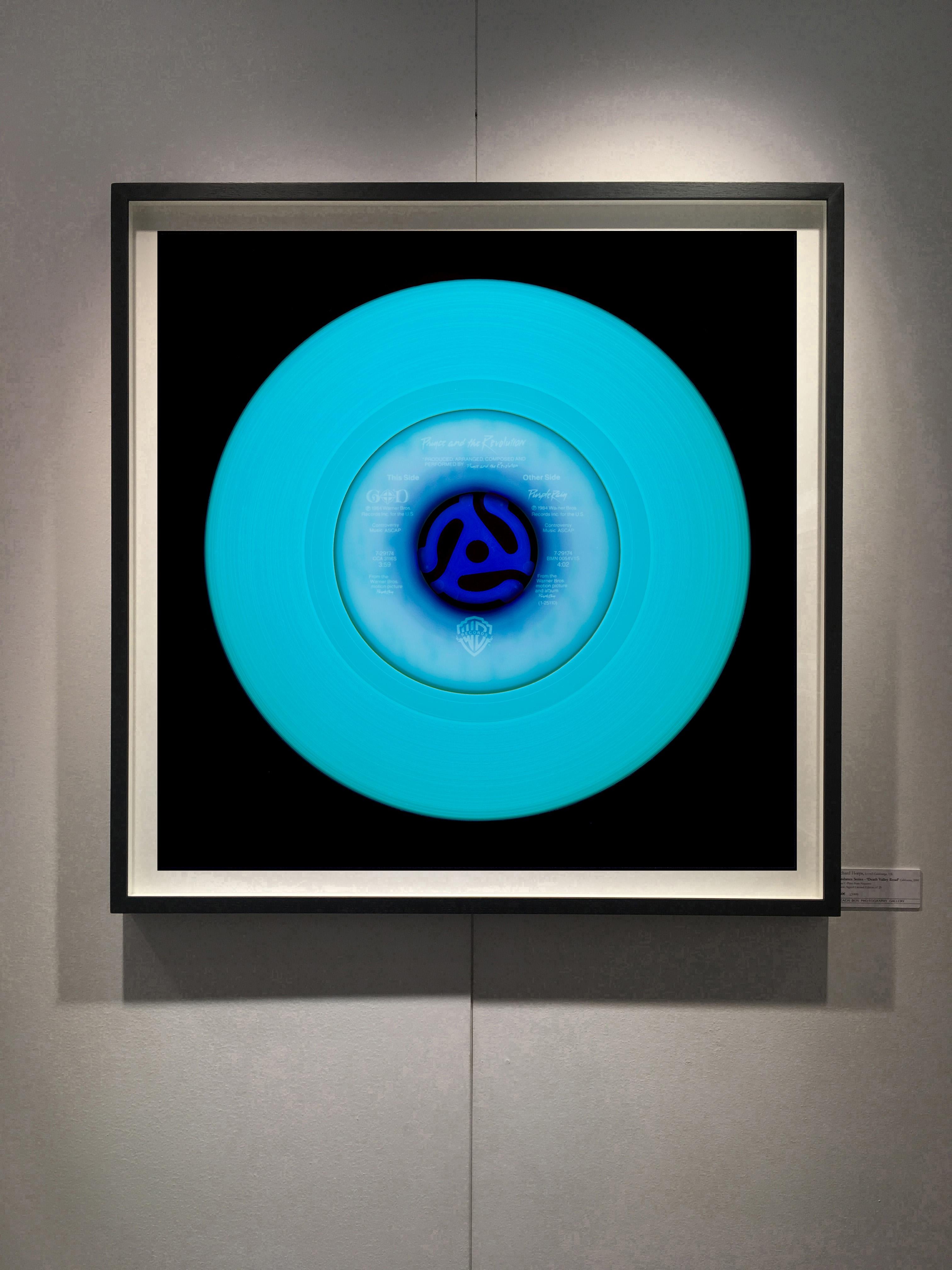Vinyl Collection, Other Side (Blue) - Conceptual Pop Art Color Photography For Sale 2