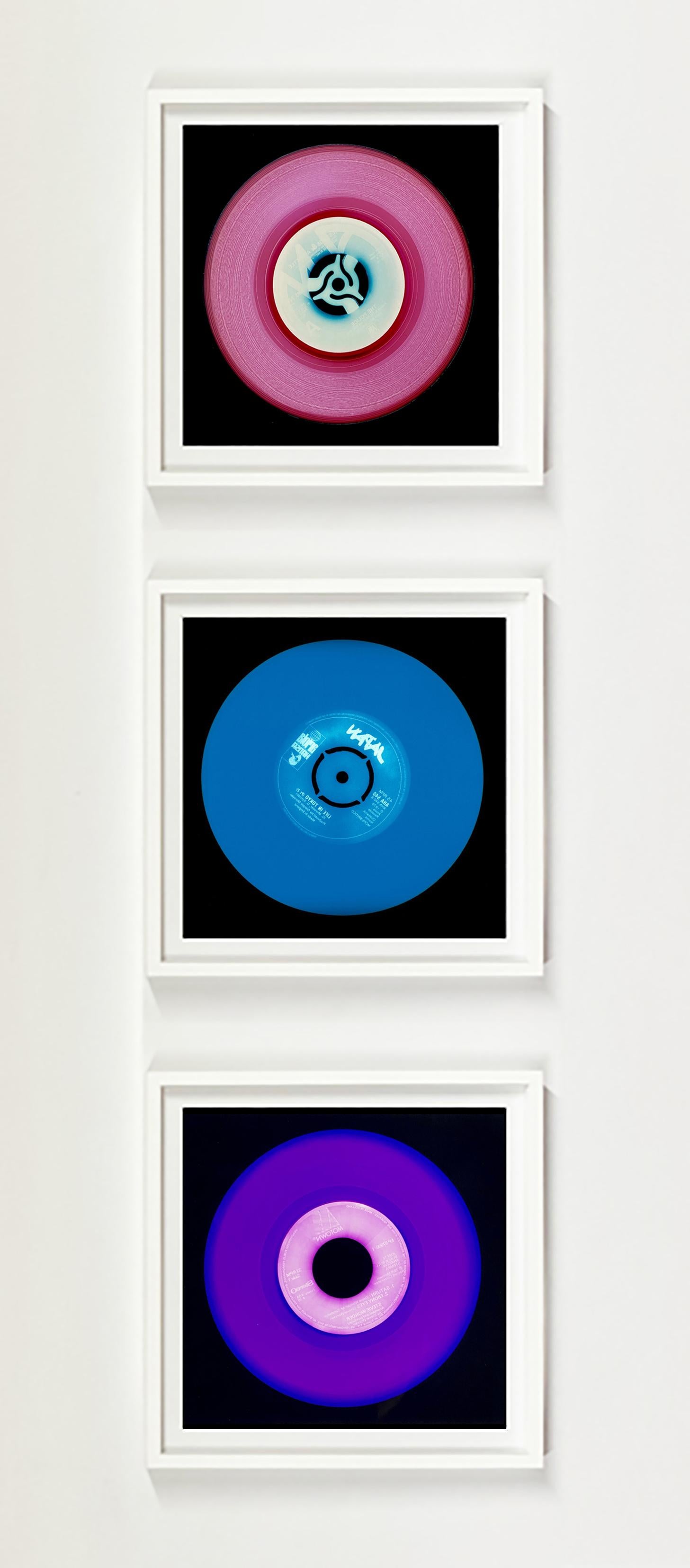 Vinyl Collection - Pink, Blue, Purple Trio - Pop Art Color Photography For Sale 1