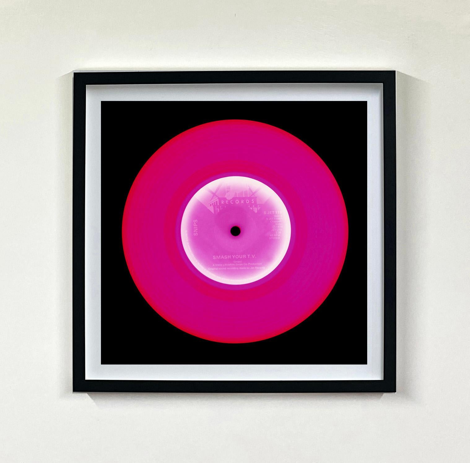 Vinyl Collection Purple, Blue Pink Set of Three Framed Pop Art Color Photography For Sale 7
