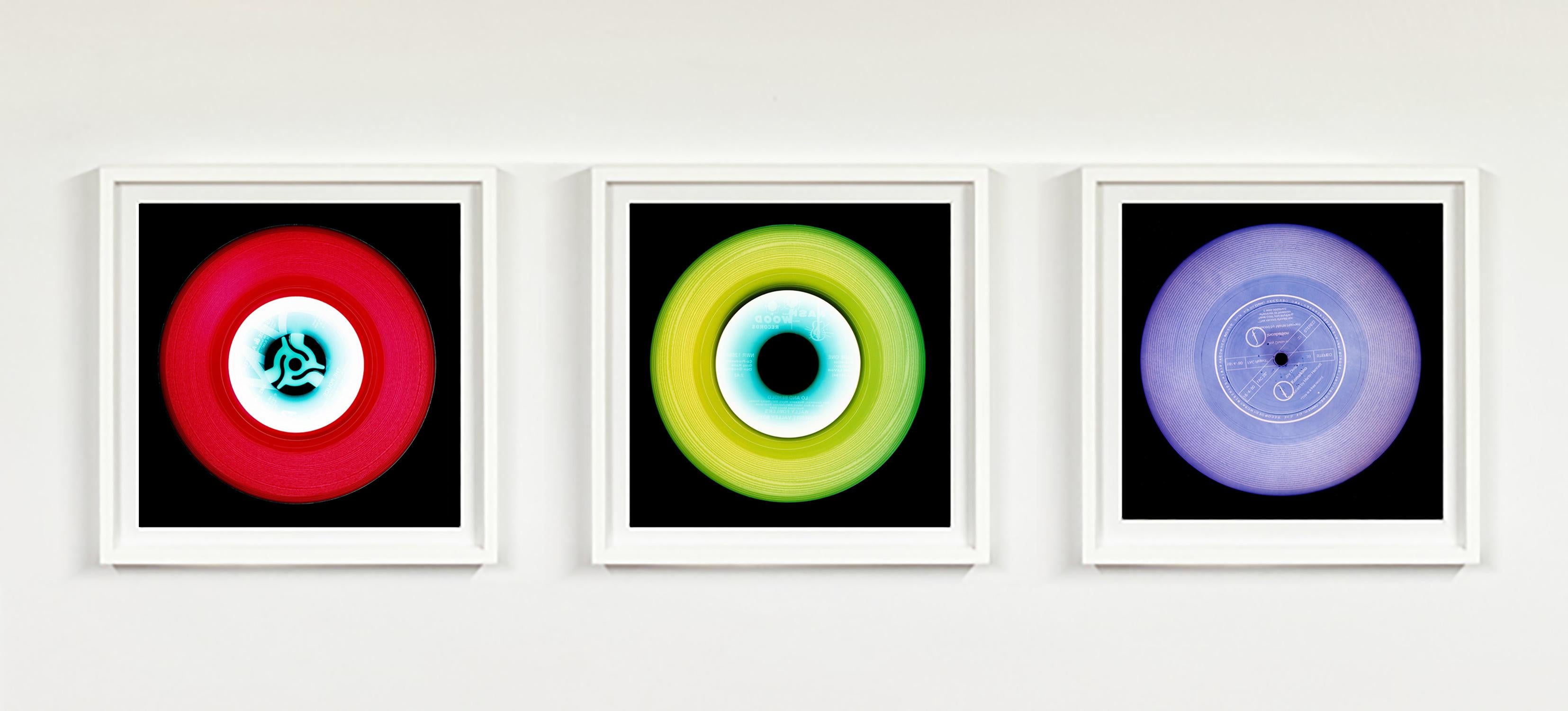 Vinyl Collection - Red, Green, Purple Trio - Pop Art Color Photography - Black Print by Heidler & Heeps