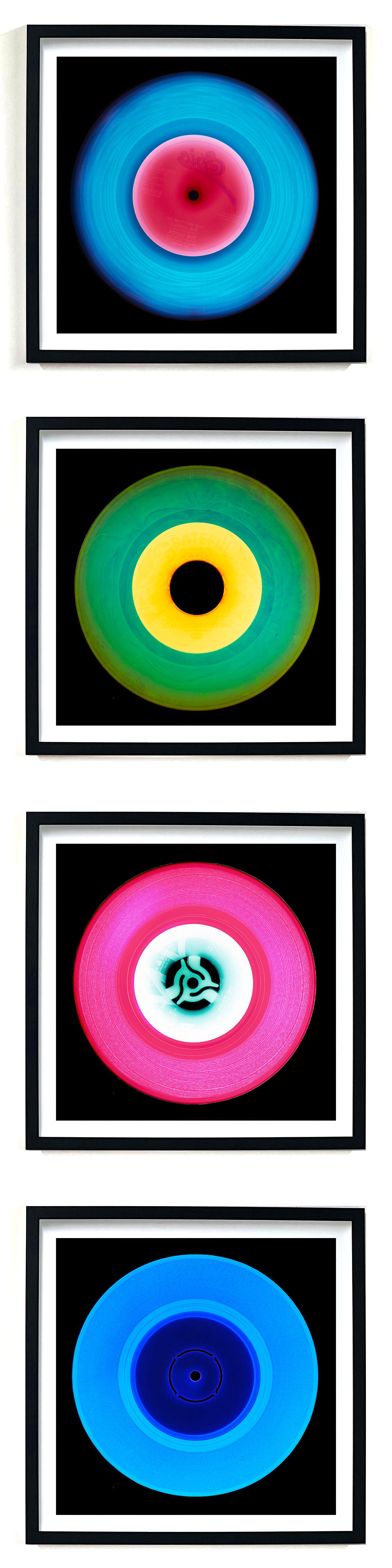Vinyl Collection Set of Four Large Framed Multi-color Pop Art Photography For Sale 4