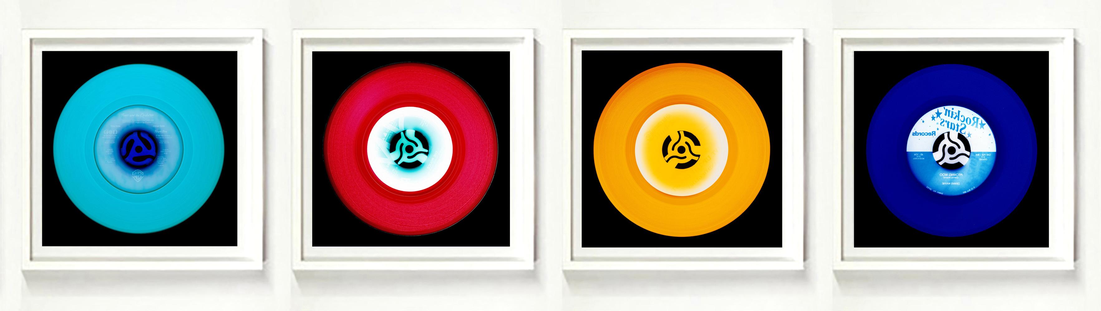 Vinyl Collection Set of Four Large Framed Multi-color Pop Art Photography For Sale 7