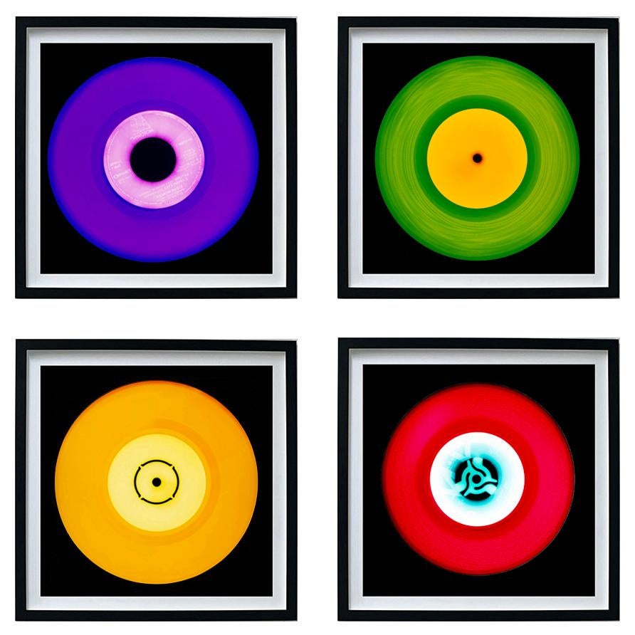 Ensemble de quatre photographies Pop Art multicolores encadrées en vinyle de la collection