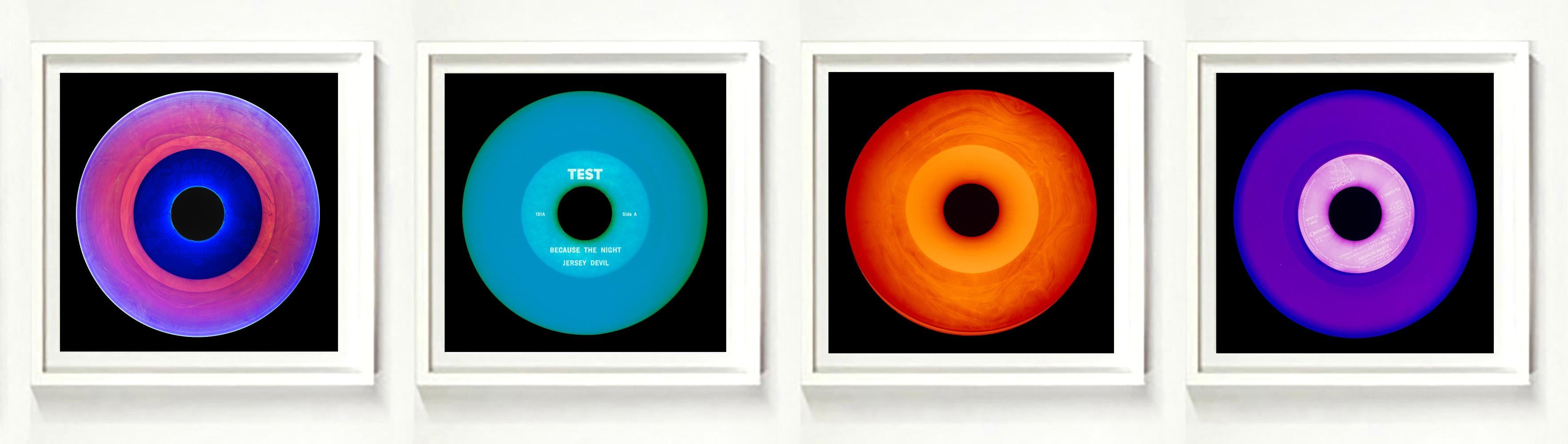 Vinyl Collection Set of Four Small Framed Multi-color Pop Art Photography For Sale 8