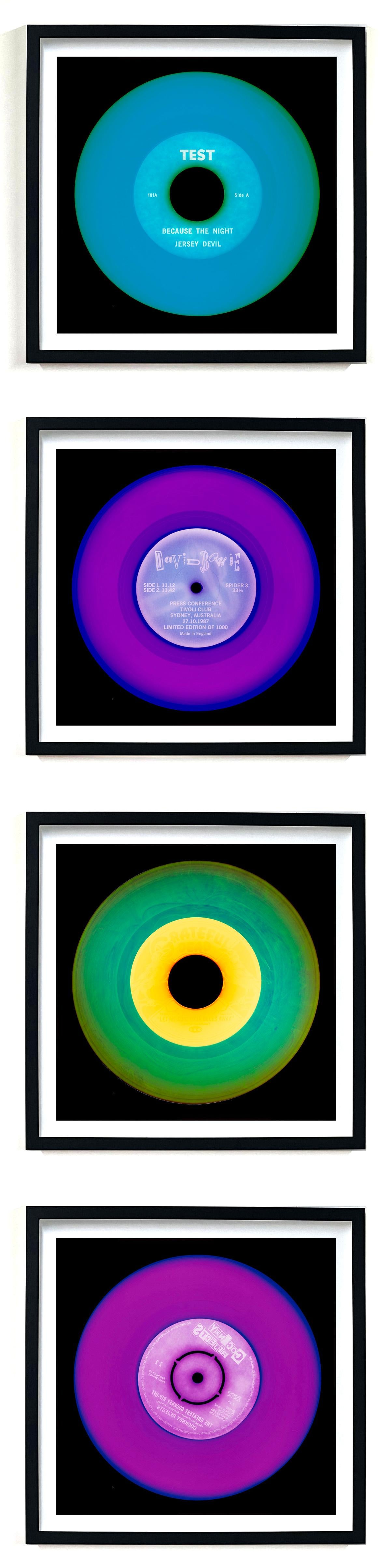 Vinyl Collection Set of Four Small Framed Multi-color Pop Art Photography For Sale 4