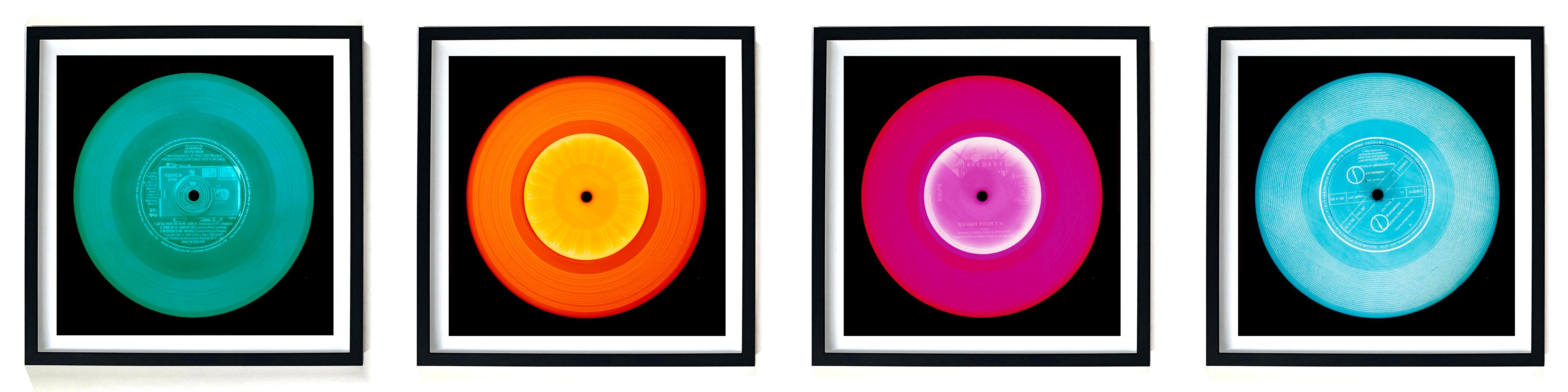 Vinyl Collection Set of Four Small Framed Multi-color Pop Art Photography For Sale 6