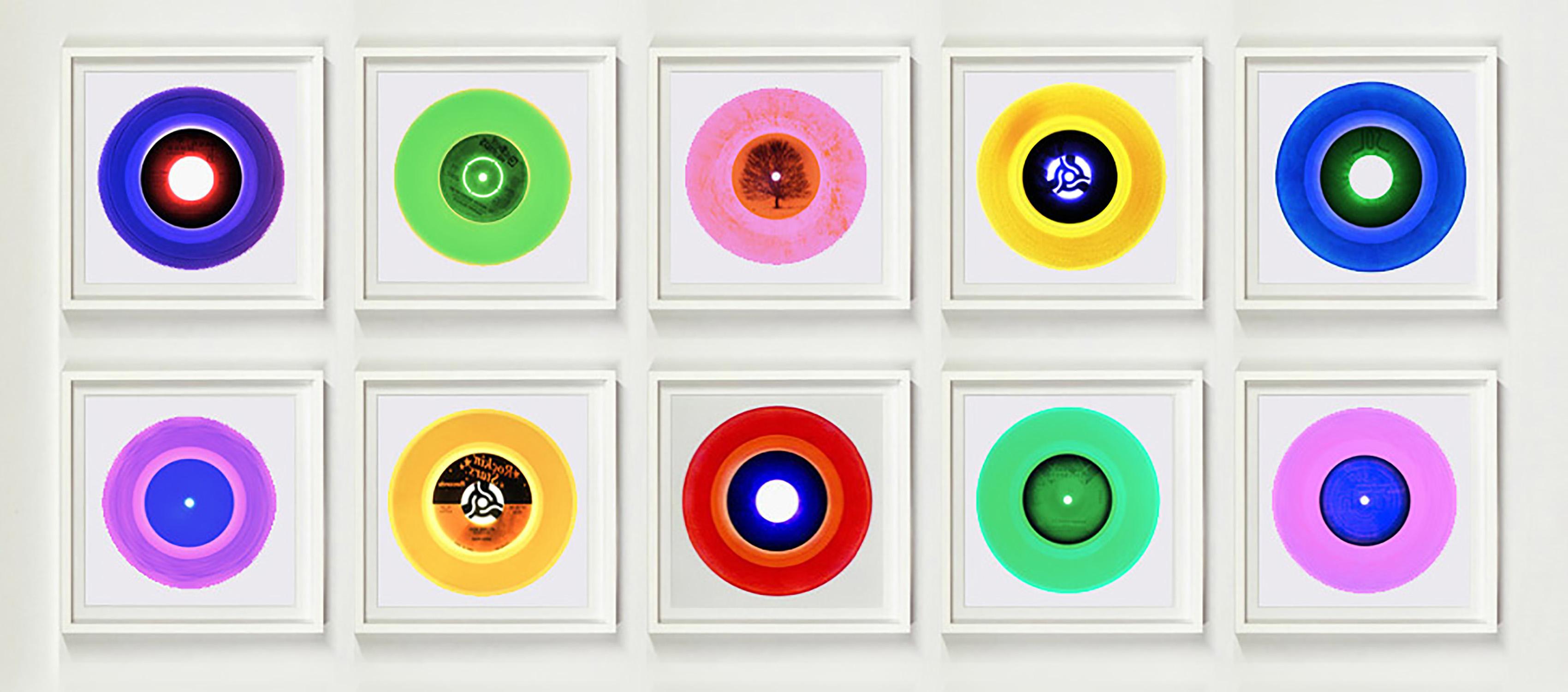 Heidler & Heeps Vinyl Collection Ten Piece B Side Installation.
Acclaimed contemporary photographers, Richard Heeps and Natasha Heidler have collaborated to make this beautifully mesmerising collection. A celebration of the vinyl record and analogue