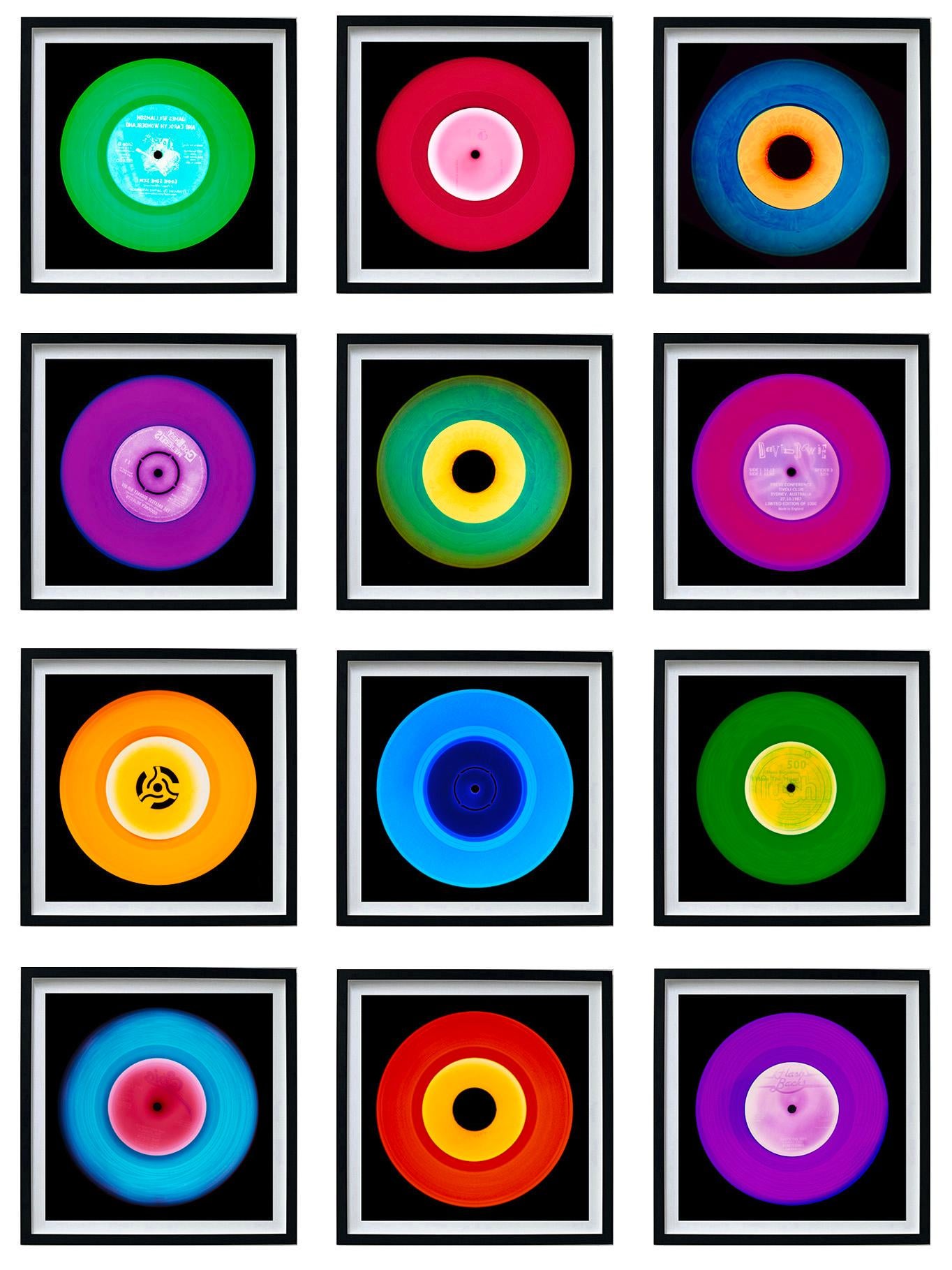 Color Photograph Heidler & Heeps - Collection Vinyl douze pièces multicolores - Ensemble Pop Art encadré