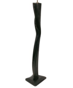 Heifetz Blackened Oak Sculptural Floor Lamp Pierre Yovanovitch Mid Century