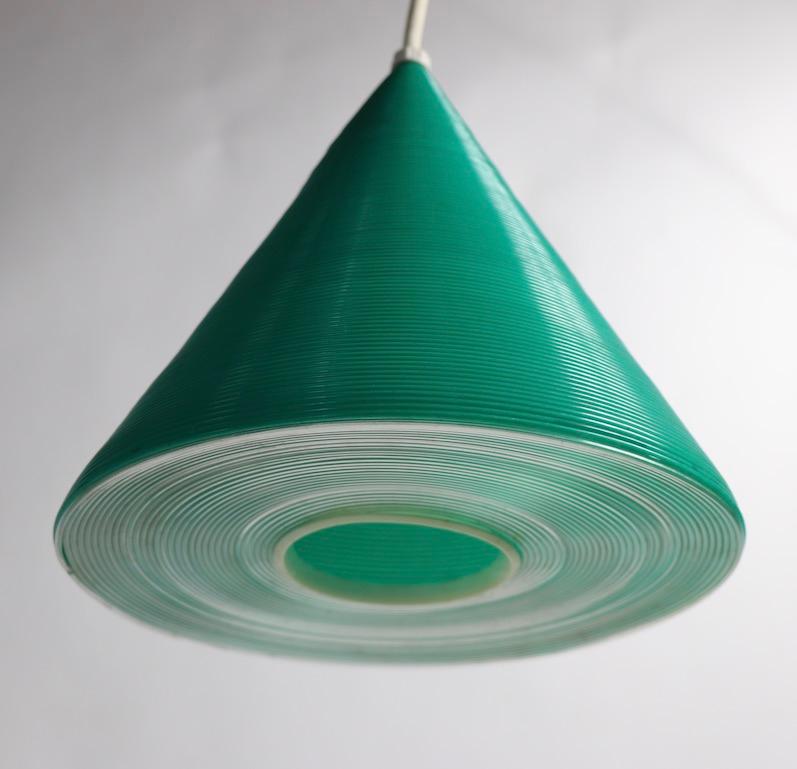 Heifetz Rotoflex Green Cone Pendant Fixture by Moe Lighting For Sale 1