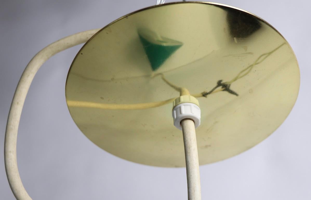 Mid-Century Modern Heifetz Rotoflex Green Cone Pendant Fixture by Moe Lighting For Sale