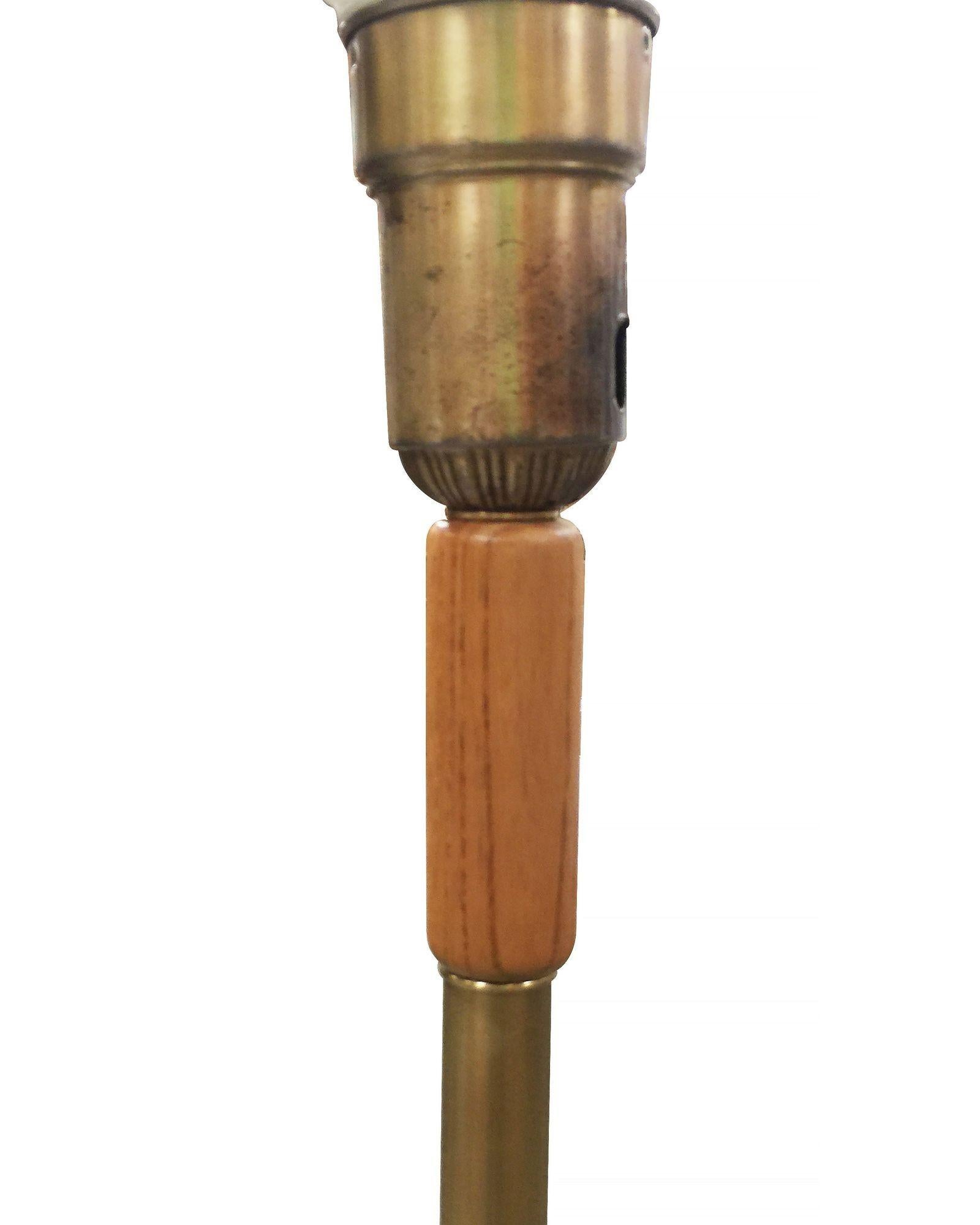 American Heifetz Style Hand Carved Torchère Floor Lamp For Sale