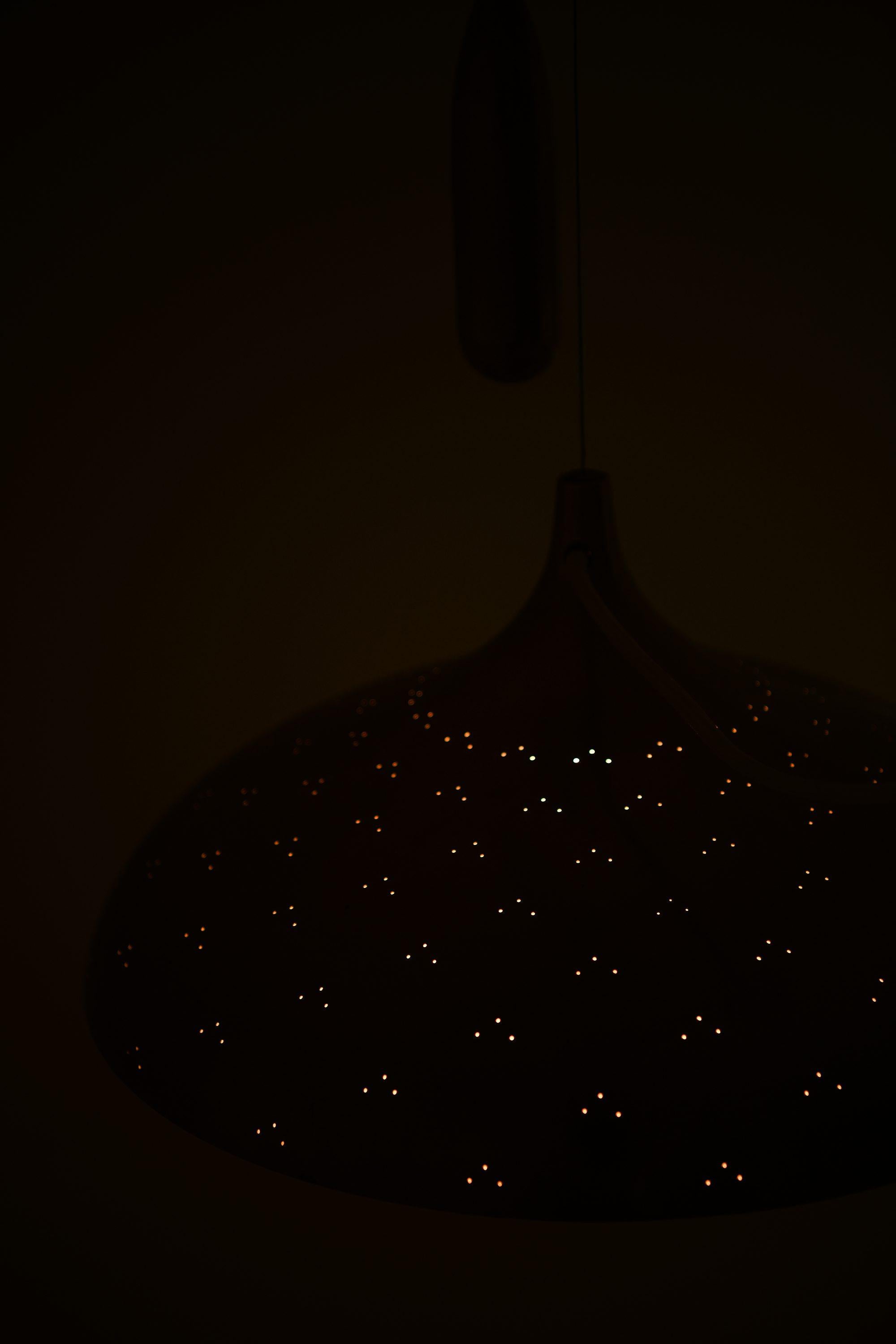 Lampada da soffitto regolabile in altezza in ottone, anni '40 in vendita 1