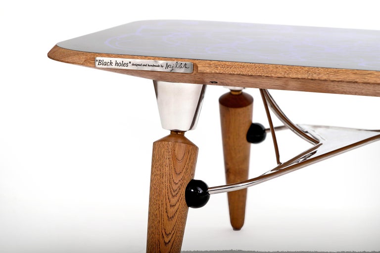 HeightAdjustable Coffee Table "Black Holes" For Sale at 1stDibs