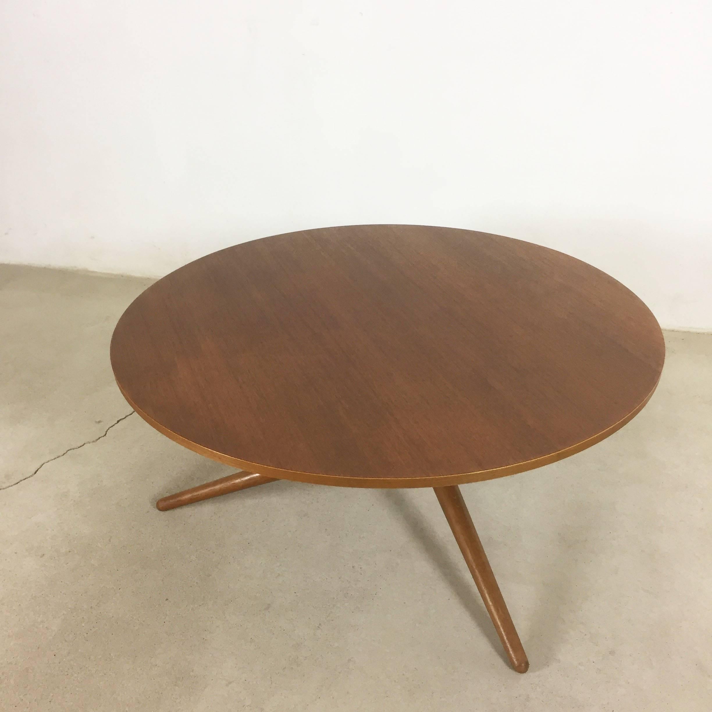 20th Century Height Adjustable ESS. TEE Teak Table by Jürg Bally for Wohnbedarf Zürich, 1950s