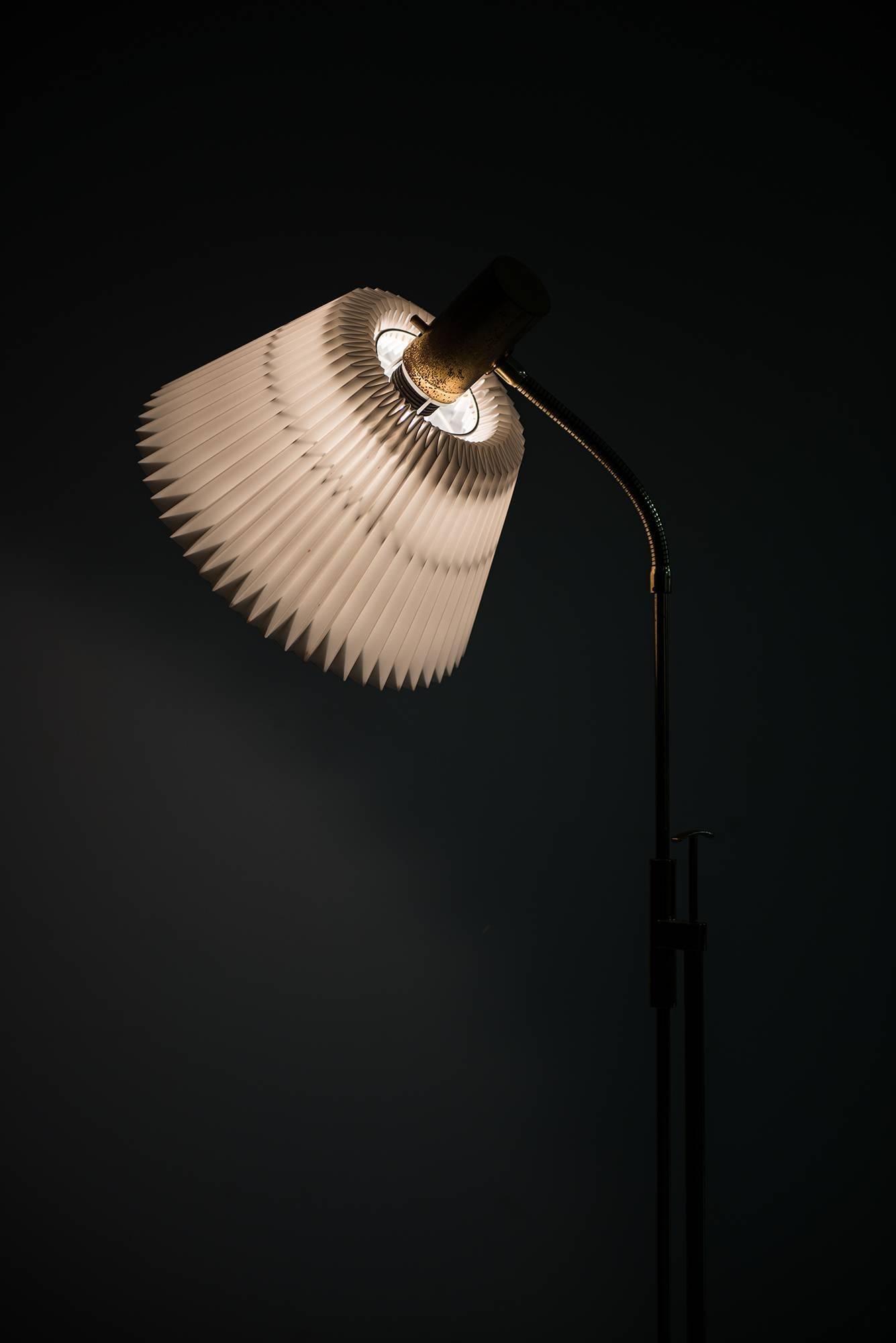 Brass Height Adjustable Floor Lamp by Falkenbergs Belysning in Sweden