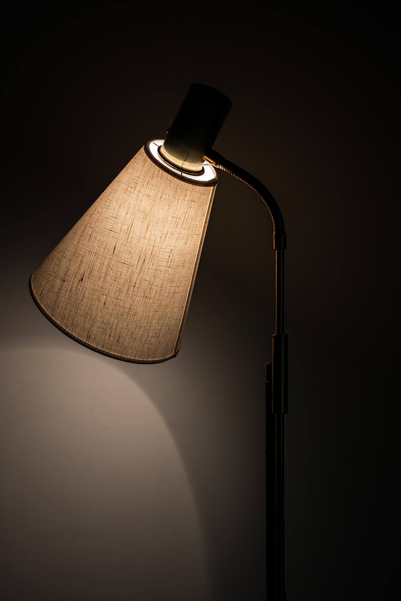 Brass Height Adjustable Floor Lamp by Falkenbergs Belysning in Sweden
