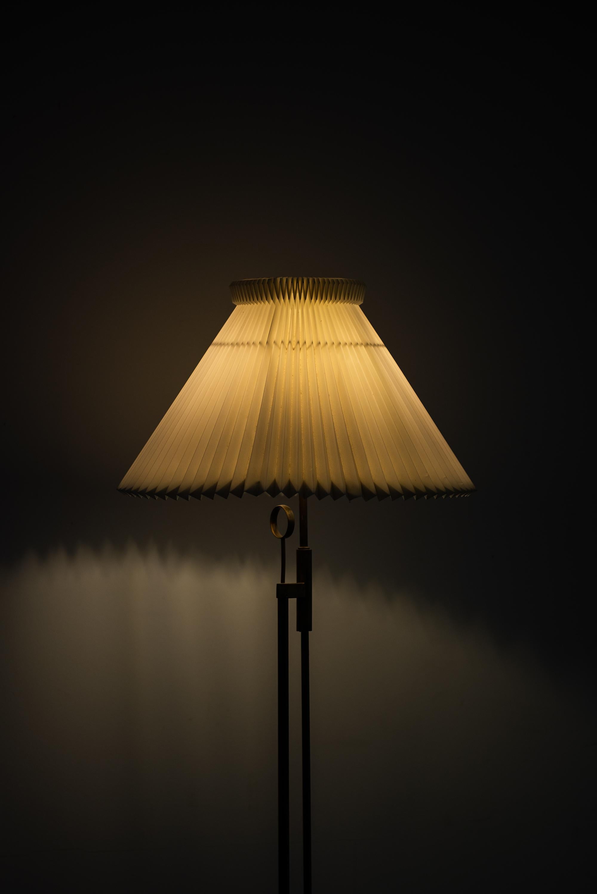 Swedish Height Adjustable Floor Lamp in Brass Produced by Falkenbergs Belysning For Sale