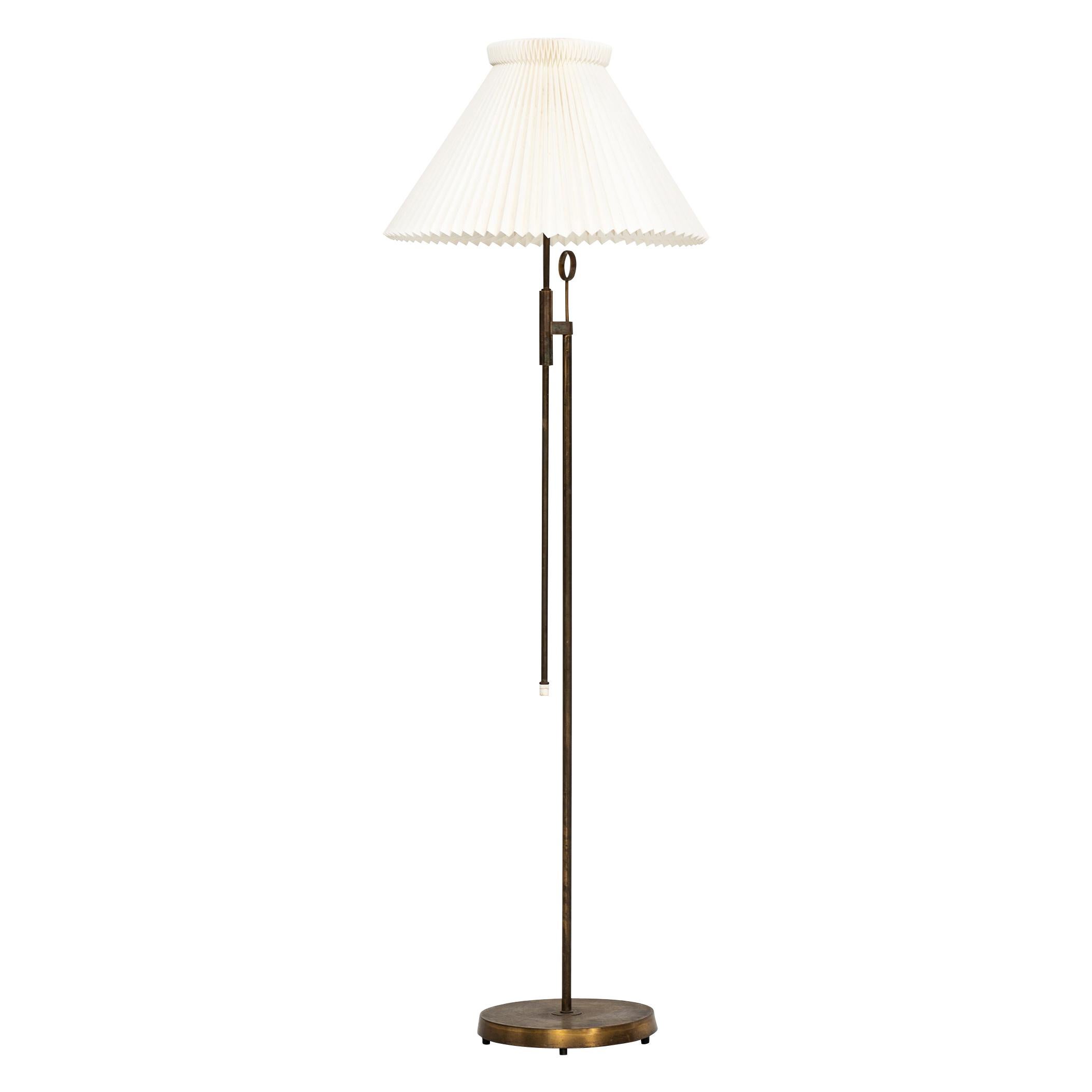 Height Adjustable Floor Lamp in Brass Produced by Falkenbergs Belysning For Sale