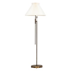 Retro Height Adjustable Floor Lamp in Brass Produced by Falkenbergs Belysning