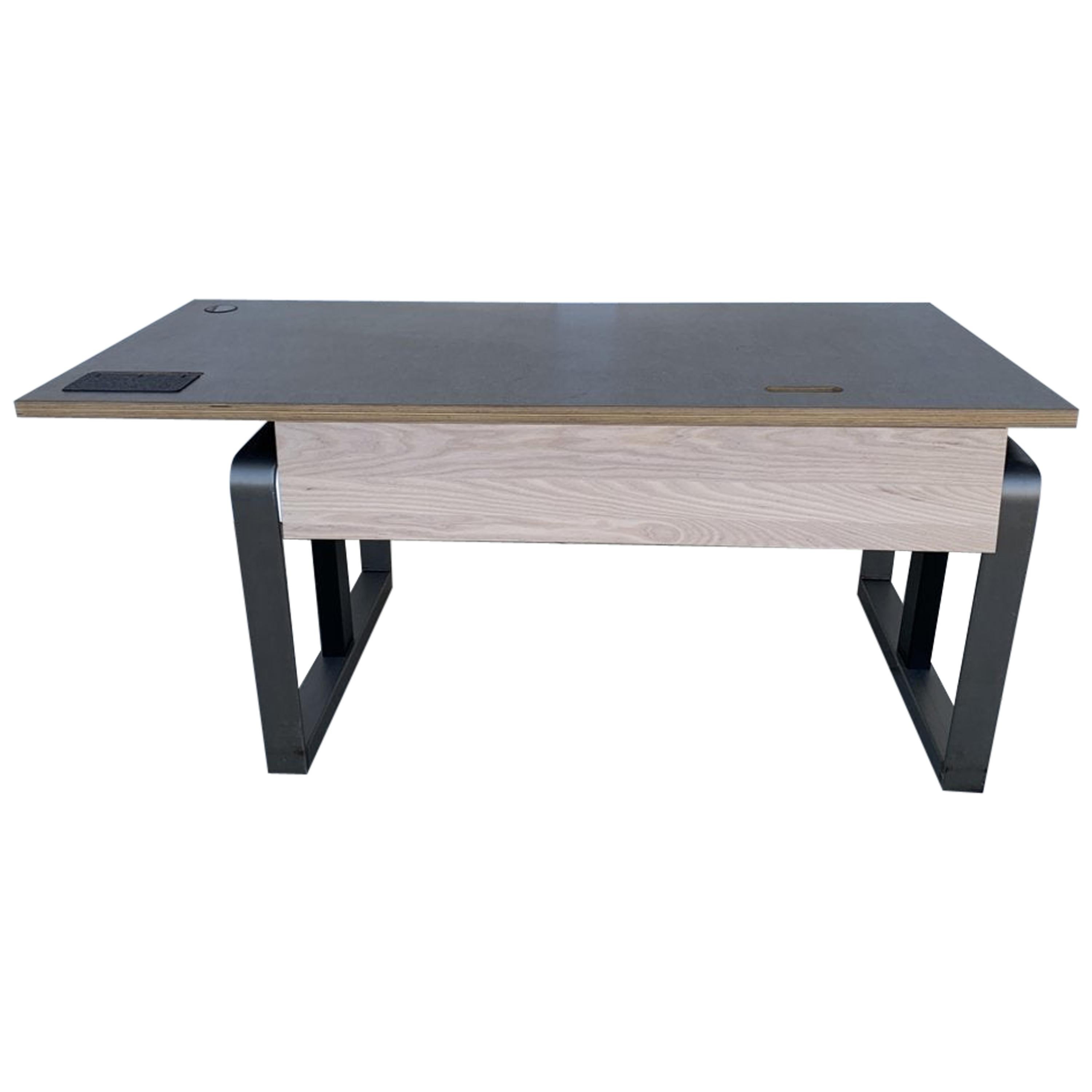 Height Adjustable Industrial Desk Made in Los Angeles For Sale