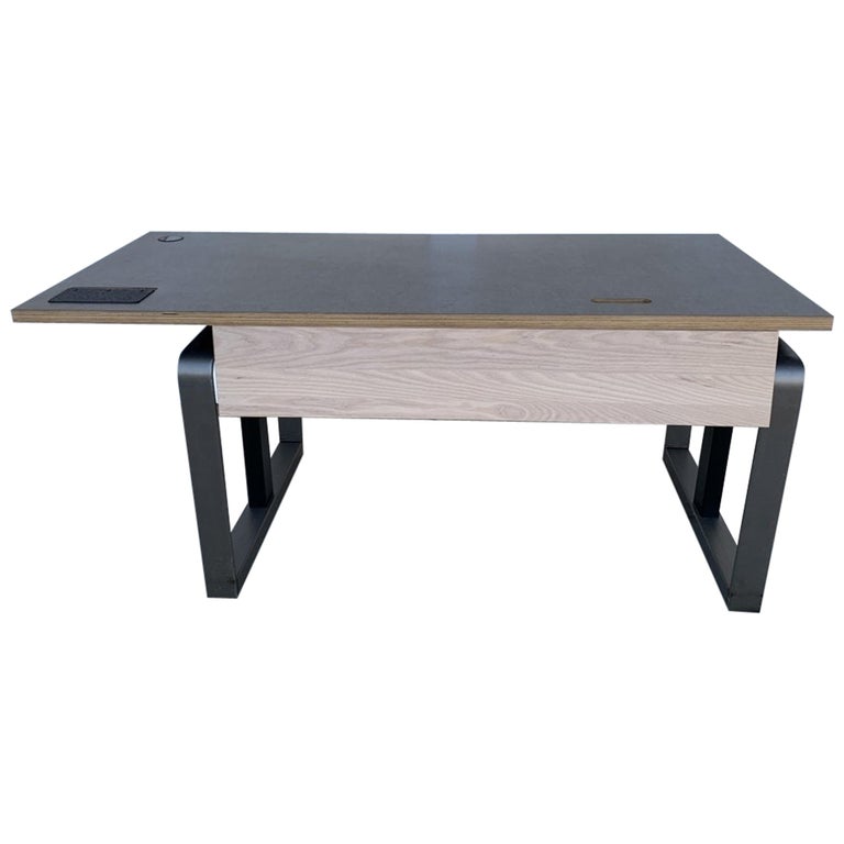 Height Adjustable Industrial Desk Made in Los Angeles For Sale at