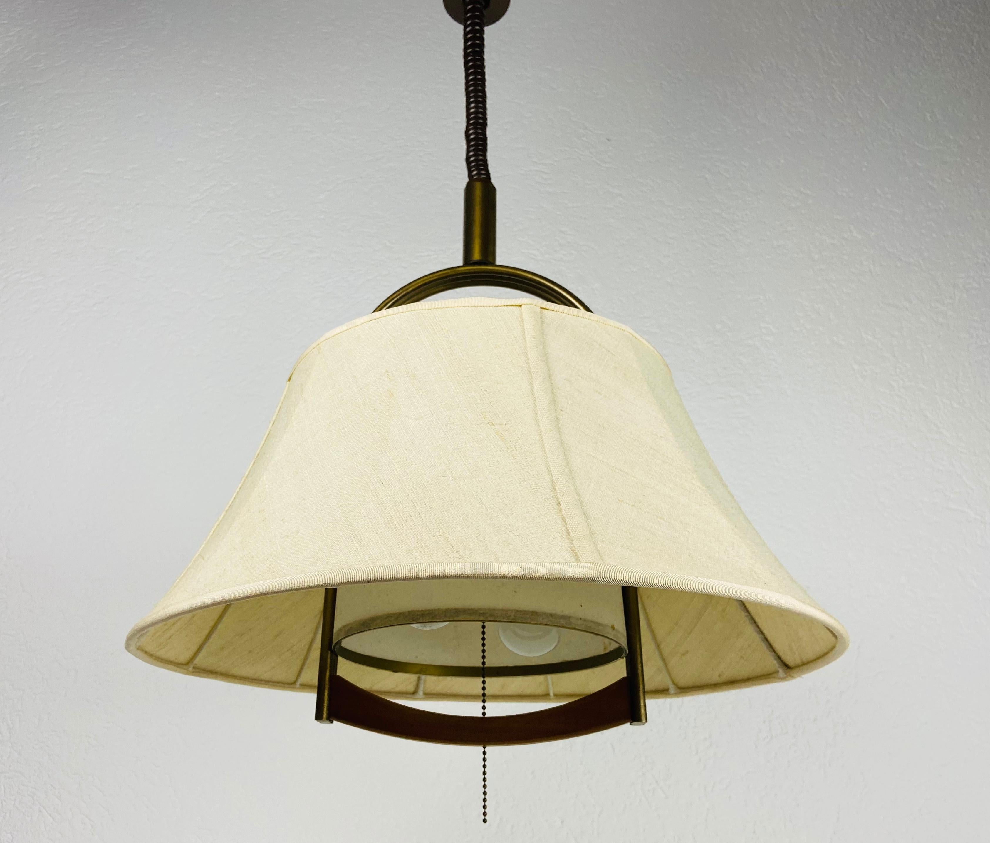 Swiss Height Adjustable Pendant Lamp by Temde, 1970s For Sale