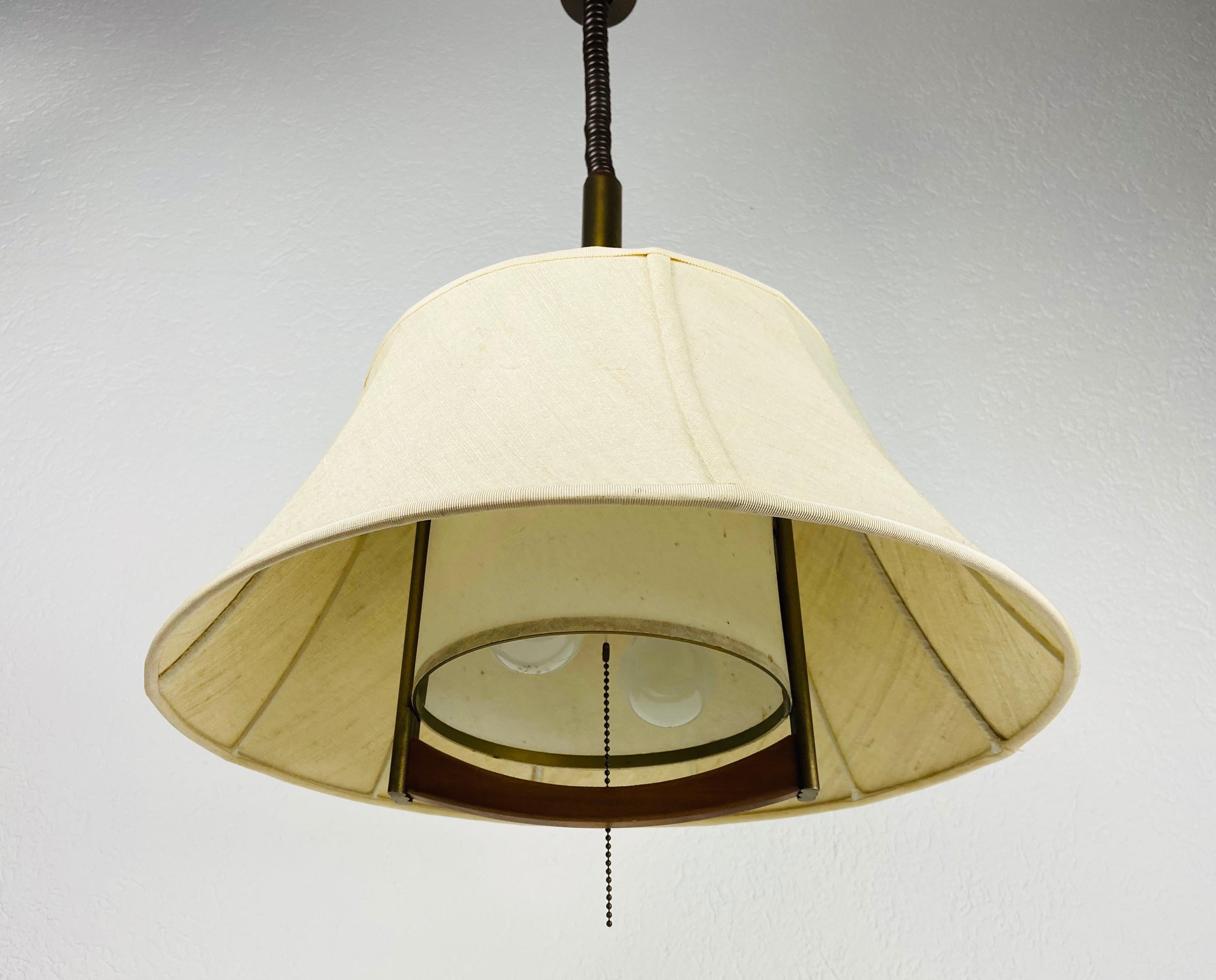 Height Adjustable Pendant Lamp by Temde, 1970s In Good Condition For Sale In Hagenbach, DE