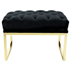 Upholstered Vanity and Piano Bench Plated in Gloss Gold.