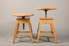 Height Adjustable Piano Stool with Turned Seat and Splayed Legs