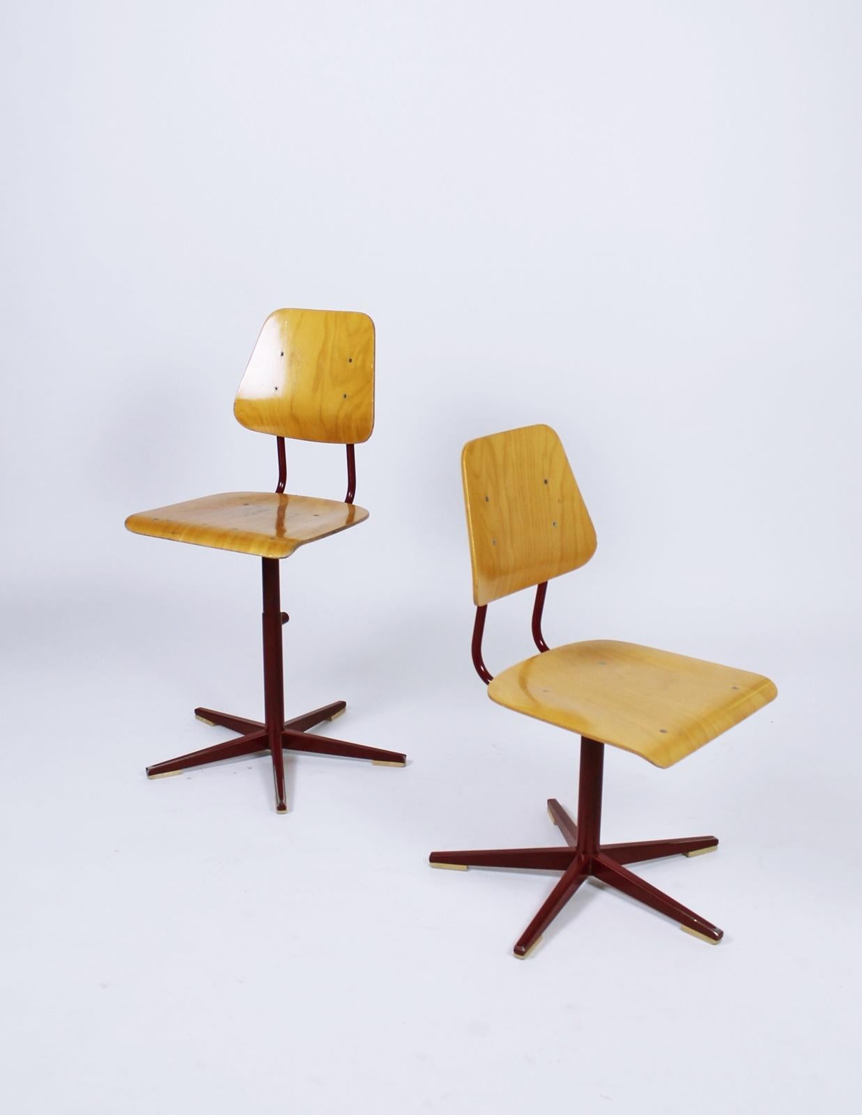 Height Adjustable School Chairs by Embru 1960s Switzerland 9