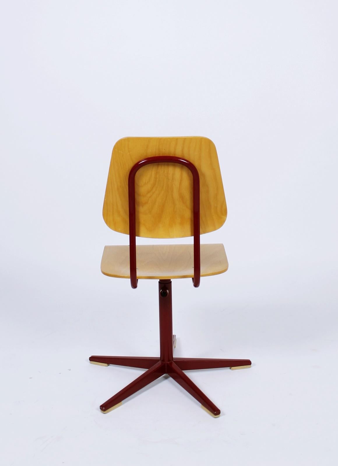 Steel Height Adjustable School Chairs by Embru 1960s Switzerland