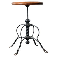 Height Adjustable Stool By Tonk Brothers New York Circa 1900