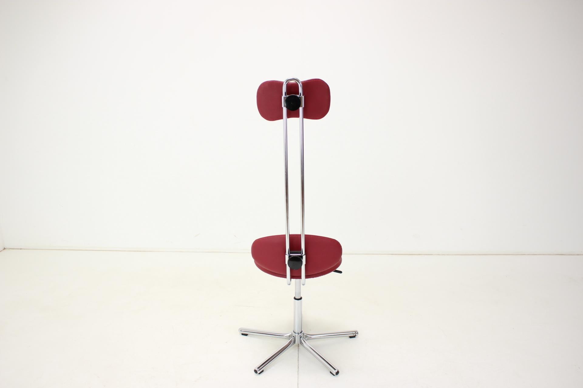 Late 20th Century Height-Adjustable Swivel Chair 1980s, Czechoslovakia For Sale