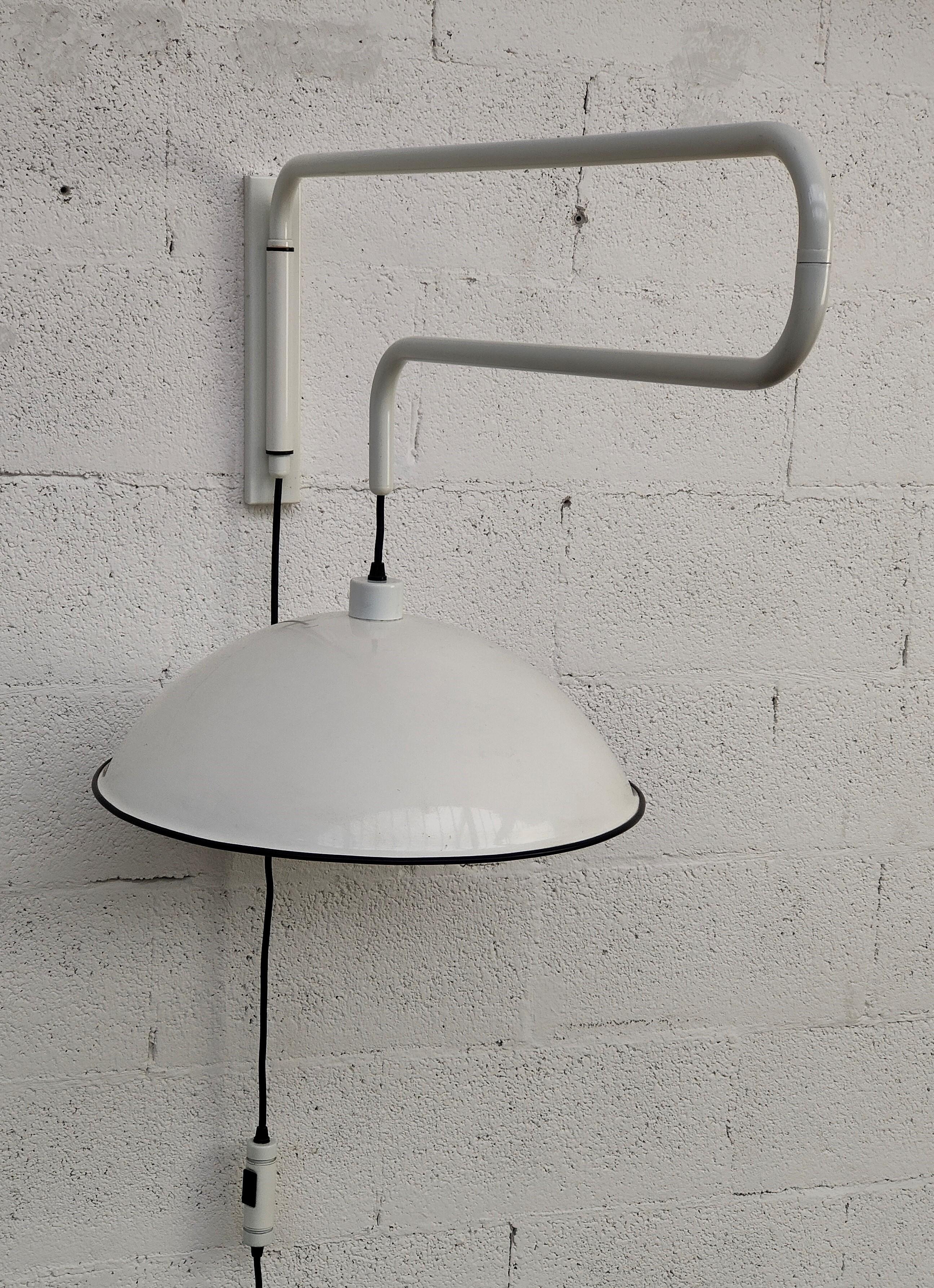 Mid-20th Century Height Adjustable, Swiveling Wall Lamp by Elio Martinelli 60s, 70s