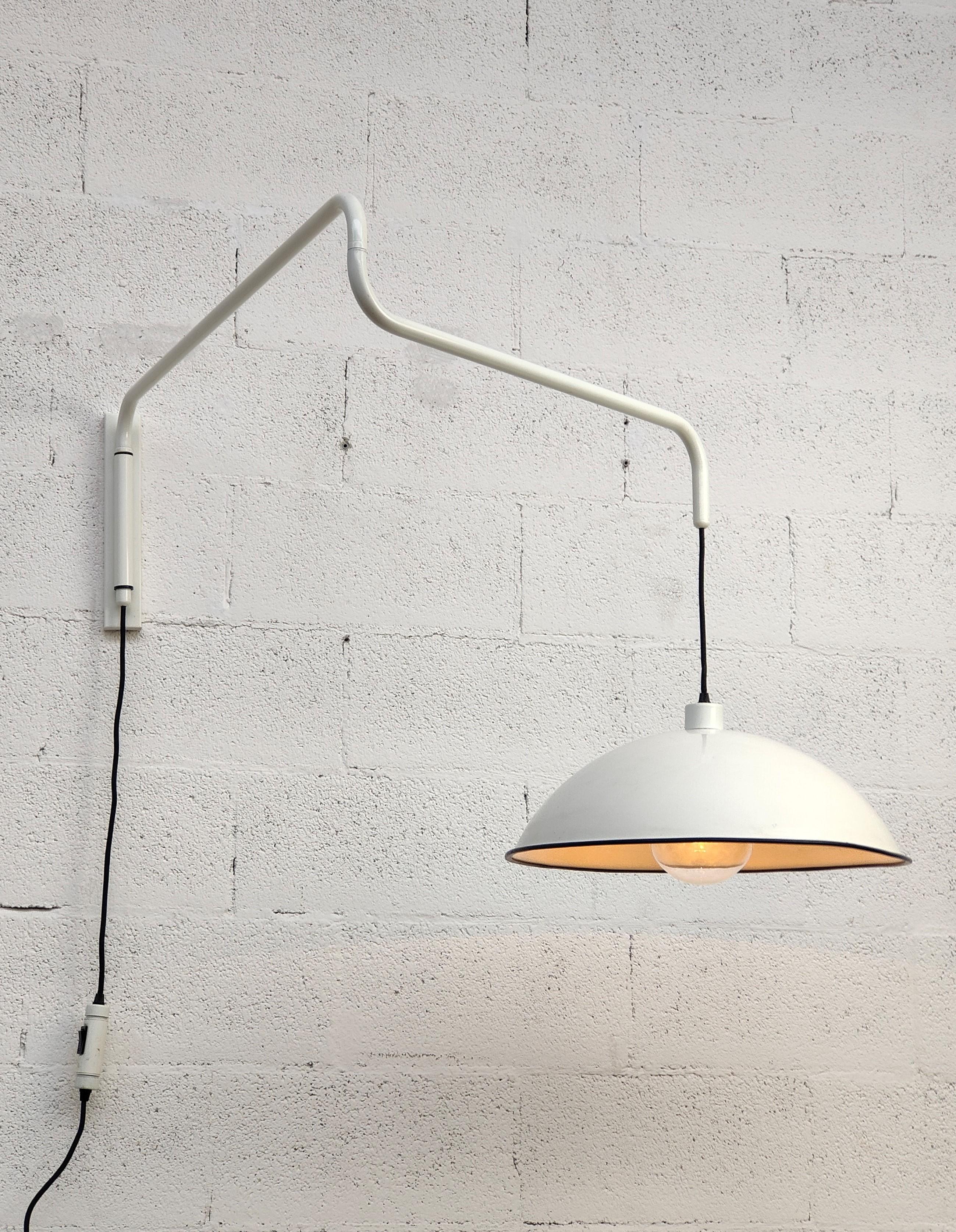 Metal Height Adjustable, Swiveling Wall Lamp by Elio Martinelli 60s, 70s