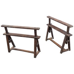 Height Adjustable Trestles, Wood, circa 1930