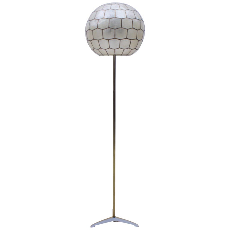 Height Adjustable Tripod Floor Lamp, Mother Of Pearl Tall Floor Lamp