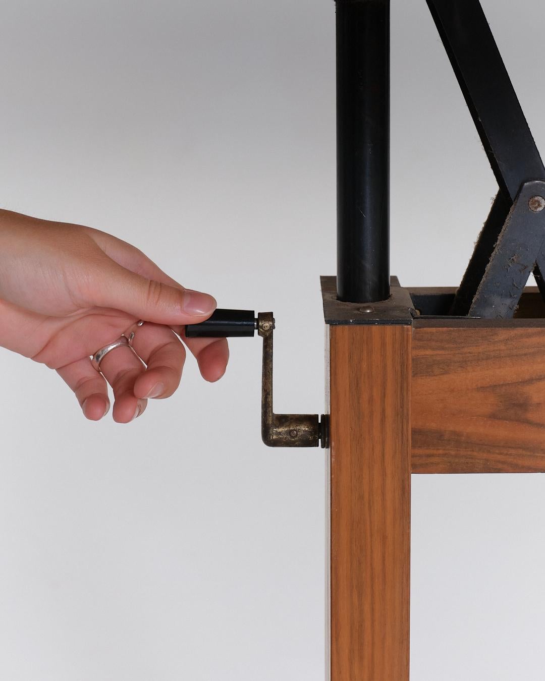 Height-Adjustable Wooden Dining Table, 1970s en vente 10