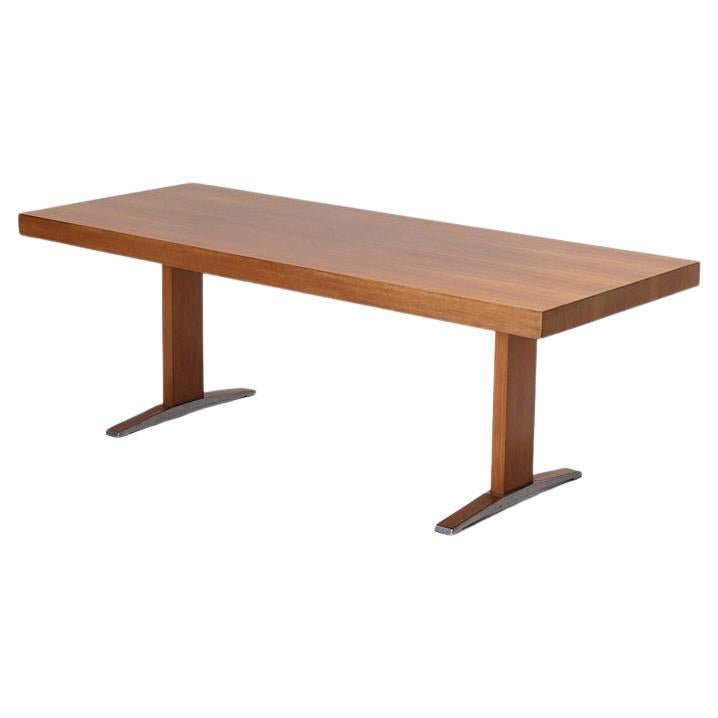 Height-Adjustable Wooden Dining Table, 1970s en vente