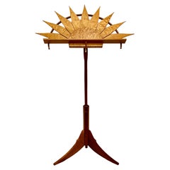 Height and Orientation Adjustable Sun Rays Music Stand Made of Maple & Narra