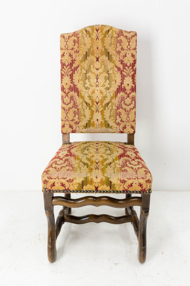 Eight French Dining Chairs Beech Os de Mouton Louis XIII Style, circa 1960  For Sale at 1stDibs