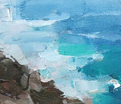 "Al monte do Facho II - Blick auf die Cíes-Inseln/Spanien" von Heiko Mattausch, Öl