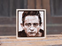 „Porträt Johnny Cash“ von Heiko Mattausch, Original-Ölgemälde