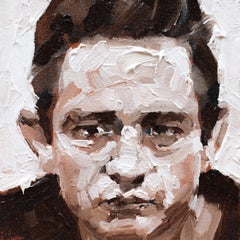 „Porträt Johnny Cash“ von Heiko Mattausch, Original-Ölgemälde