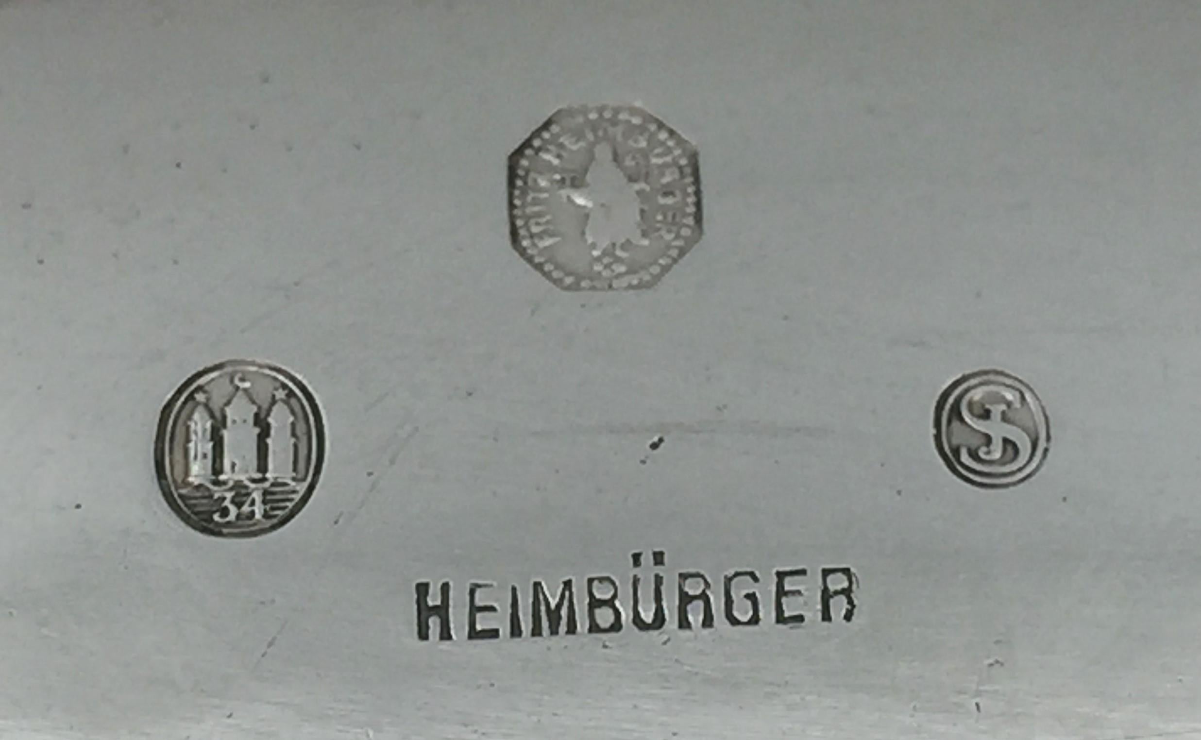 XX secolo Ciotola centrotavola Heimburger in argento martellato in stile Jensen moderno di metà secolo in vendita